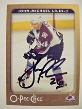 JOHN-MICHAEL LILES signed AVALANCHE 2006 O-Pee-Chee hockey card MICHIGAN STATE