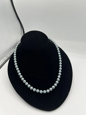 Faux Gray Pearl Beaded Necklace W/ Silver Clasp - Image 1 of 4