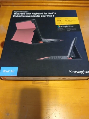 Kensington ipad воздуха ipad 5 клавиатуры Folio беспроводной Bluetooth с коробкой и кабелем - Изображение 1 из 4