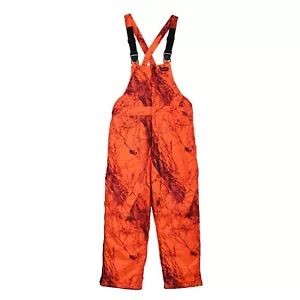 Gamehide Men's Insulated Burr Resistant Blaze Orange Camo Deerhunter Bibs - Picture 1 of 2