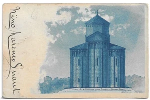 CARTOLINA DI CUNEO ,DRONERO - VILLAR DI SAN COSTANZO - SANTUARIO viaggiata 1901 - Foto 1 di 2