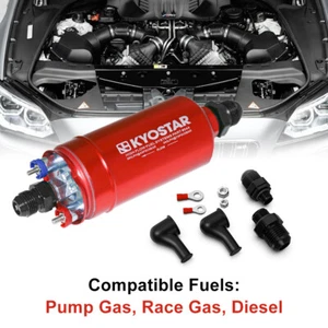 RED Universal Pompa Carburante Elettrica Alta Pressione Esterna 380LPH 12V Racing - Foto 1 di 14