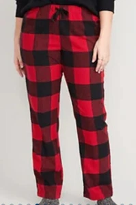NEU Old Navy bedruckte Flanell Pyjamahose für Damen L rot Büffel kariert Neu mit Etikett - Bild 1 von 12