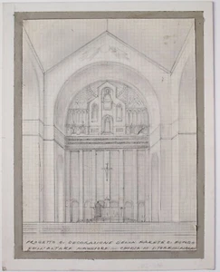 Giorgio Matteo Aicardi (Italian 1891- 1984) Pencil drawing Decoration project - Picture 1 of 4