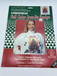 Vintage Plaid Iron-on Transfer Christmas Tree Design Craft Kit New 1991 - Picture 1 of 4