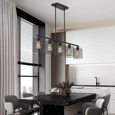 5-световой несобранный подвесной светильник люстра для столовой E26 светильники лампа металл - Изображение 1 из 4