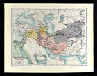 1902 Carte historique d'Oxford dynasties mahométanes du Moyen-Orient en 970-1070 par Johnston