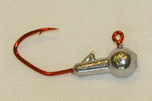 15 pk 3/32 oz Round Head Crappie Fishing Jigs Red Sickle Hooks - Picture 1 of 1