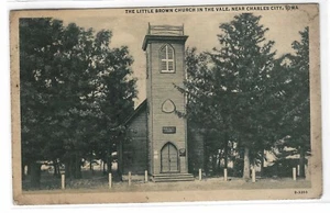 VTG Postcard The Little Brown Church in the Vale, near Charles City, Iowa - Bild 1 von 2