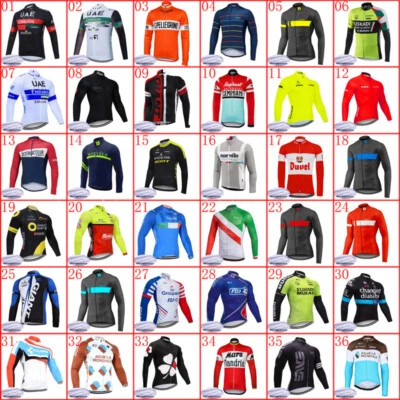 Jersey de ciclismo de invierno para hombre térmico polar camisas de bicicleta manga larga ropa deportiva Foto 1 de 4