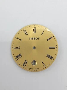 Original Tissot Gold Tone Circular Roman Numerals Metal Swiss Made Parts 28.48mm - Picture 1 of 5