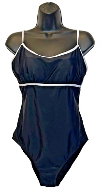 Parques da Disney, Mickey Mouse bordado, 1 peça maiô feminino, preto/branco tamanho XL - Imagem 1 de 4