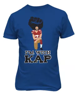 Colin Kaepernick "Im With Kap" NFL Protest Anthem Kneeling Mens & Youth T-Shirt - Picture 1 of 8