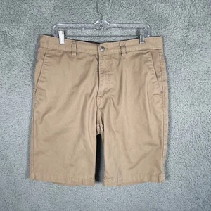 Volcom Shorts Mens 34 Chino Vmonty Khaki Beige Logo Preppy Casual 10” In - Picture 1 of 8