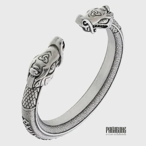 WIKINGER ARMRING MIT DRACHENKOPF NORDISCH TORC ARMBAND RAGNAR WIKINGER SCHMUCK - Bild 1 von 6