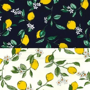 100% Cotton Poplin Fabric Rose & Hubble Lemon Tree Floral Flower Branches - Picture 1 of 3