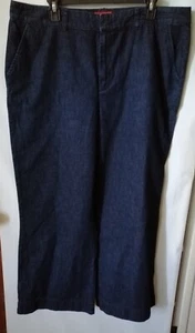 Chaps Denim Jeans mit breitem Bein klassisch Vintage Damen P16 dunkel gewaschen bequem - Bild 1 von 2