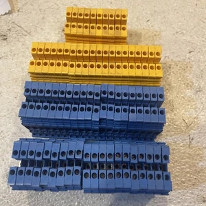 Entrelec ABB M 4/6 Blue Yellow Wire Terminal Block M4/6 (Lot of 70) (Shelf43) - Picture 1 of 5