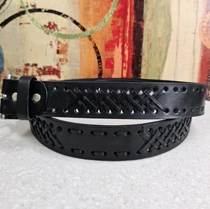 Scuola Del Cuoio Firenze Genuine Leather Belt Black Made In Italy Size 120 - Picture 1 of 12