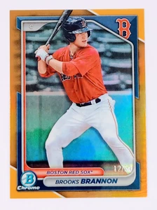 2024 Topps Bowman Chrome Baseball BROOKS BRANNON GOLD Refractor /50 Redsox - Bild 1 von 2