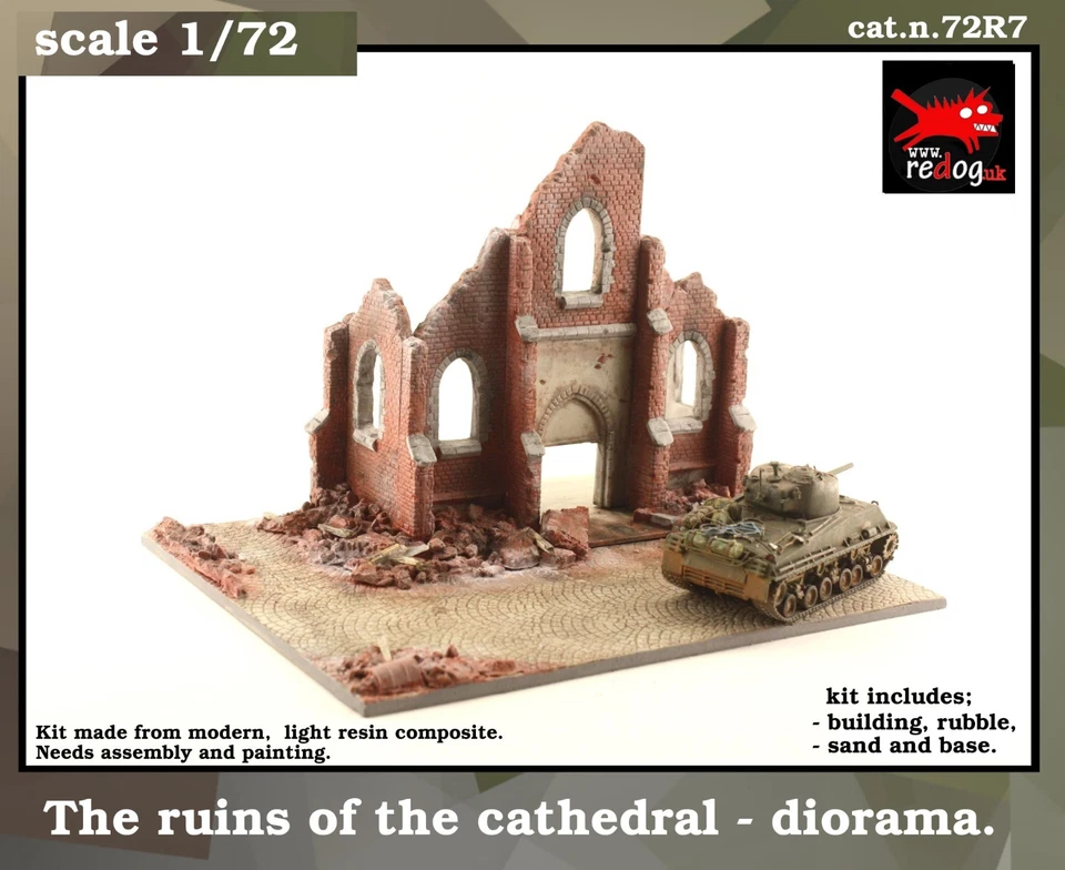 Redog 1/72 Ruined Cathedral Scale Model Display Base / R7