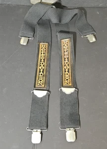 Harley-Davidson bretelle nere elastiche con toppe logo in pelle adj vintage - Foto 1 di 13