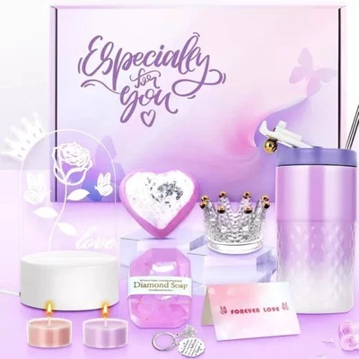 KAY Valentines Gifts for Her - Pamper Gift Set for Women, Self Care Spa Bath Set for