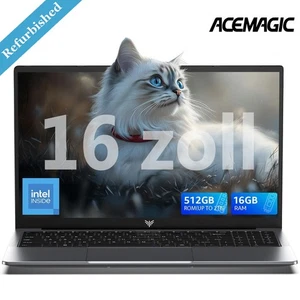 ACEMAGIC AX16 16 Zoll Laptop Intel N95 16GB DDR4 RAM 512GB SSD Notebook WiFi BT - Bild 1 von 7