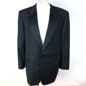 Ermenegildo Zegna 58 Para hombres 100% Lana Un Botón Esmoquin Abrigo Chaqueta Negro COMO NUEVO - Imagen 1 de 21
