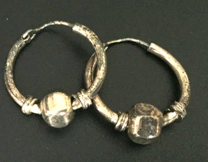 Orecchini vintage ARGENTO 925 traforati pendenti cerchio gioielli lotto y - Foto 1 di 3