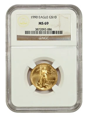 1990 $10 Gold Eagle NGC MS69 - $10 Gold Eagles - Imagem 1 de 4