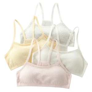 4pc Girl Bra Teen Crop Top Underwear Vest Puberty Sport Training Bras Age 12 -14 - Picture 1 of 10