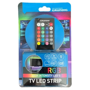 LED TV Strips 2x50cm RGB USB Grundig Hintergrundbeleuchtung mit Fernbedienung - Bild 1 von 4