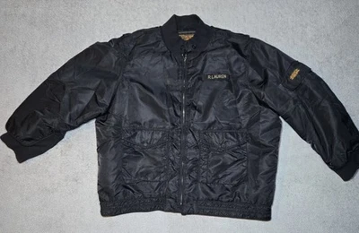 De Colección Ralph Lauren Polo 67 Jeans Co Chaqueta de Bombardero Militar Excedente Negro Talla 4XL Foto 1 de 4