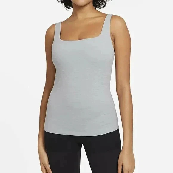 Camiseta sin mangas Nike para mujer gris Dri-FIT The Yoga Luxe Fitness talla XL Foto 1 de 4