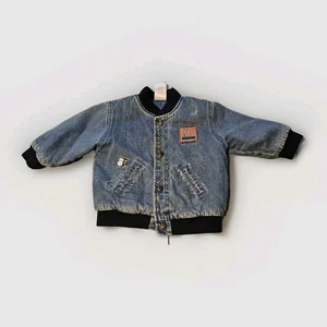 Vintage Disney Catalog Tigger & Pooh Embroidered Jean Jacket Unisex Size 18 Mos. - Picture 1 of 7