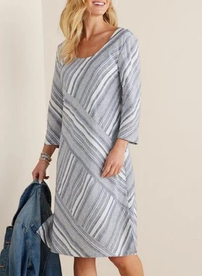 NWT Soft Surroundings Sonya Linen Dress PXL  Petite XL Striped - Image 1 of 4