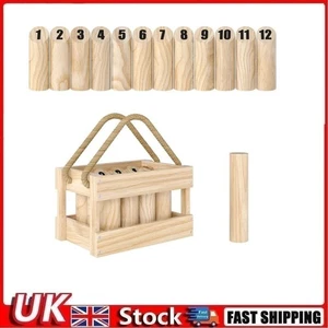 SPORTNOW Molkky Wooden Skittles Game – Outdoor Throwing Set with Box - Picture 1 of 11