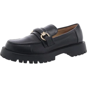Zara Womens Black Embellished Faux Leather Loafers 39 Medium (B,M) BHFO 9673 - Picture 1 of 2
