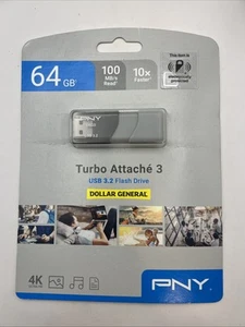 PNY P-FD64GTBOP-EFDG Elite Turbo Attache 3.2 USB Flash Drive Fc2 - Picture 1 of 2