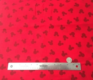 1/4 yard Disney Mickey Mouse Red Fabric 100% Cotton 9"x 44" - Picture 1 of 1