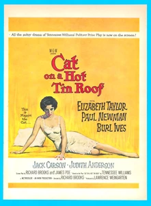 1958 movie Cat on a Hot Tin Roof Elizabeth Taylor PRINT AD Paul Newman Burl Ives - Picture 1 of 3