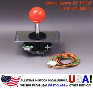 Joystick Arcade Sanwa Original Japón JLF-TP-8YT con Bola Vermilion Top Stick - Imagen 1 de 7