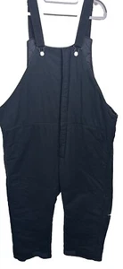 Pelele de carpintero Dakota para hombre acolchado/parchado negro cremallera piernas W50 pulgadas/L29 pulgadas - Imagen 1 de 9