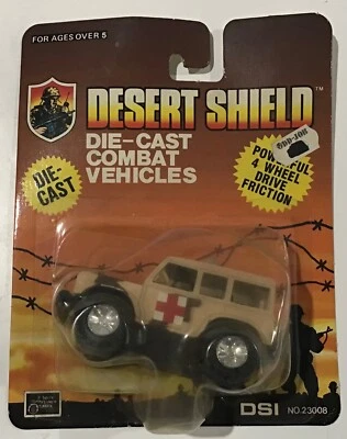 Vintage DSI 1990 Desert Shield Die-Cast Combat Vehicles Jeep Medic NIP - Image 1 of 3