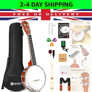 Vangoa Banjolele Konzert Banjo Ukulele 4 Saiten 23 Zoll Reisebanjo tragbar - Bild 1 von 7