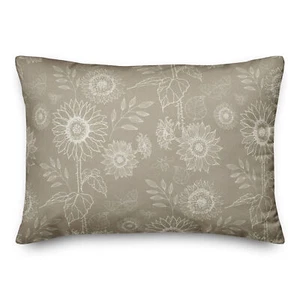 Creative Products Taupe Sunflower Icons 20 x 14 Spun Poly Pillow - Picture 1 of 3