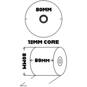 GUSSPACK THERMAL PRINTING ROLLS 80MM X 80MM 12MM CORE Box of 24 Rolls - Picture 1 of 1