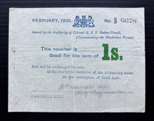 1900 South Africa Mafeking Siege Note 1 shilling circulated #B6678 - Picture 1 of 2