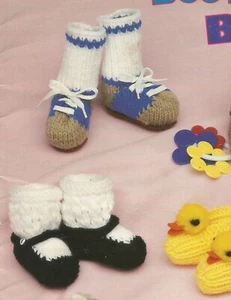 Knit & Crochet Patterns Vintage Baby Baby Booties Infants D70 - Picture 1 of 11